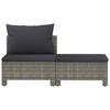 2 Piece Garden Lounge Set with Cushions Gray Poly Rattan