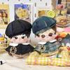 10Cm Cotton Dolls Preppy Style Doll Clothes Plaid Beret And Cloak Suit Cute Doll Accessories Girl Dress-Up Play  Accessories Toy