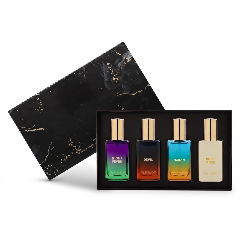 Luxury Unisex Eau De Parfum Gift Set 4 x 20ml | Bergamot, Vanilla, Cedar & Sandalwood