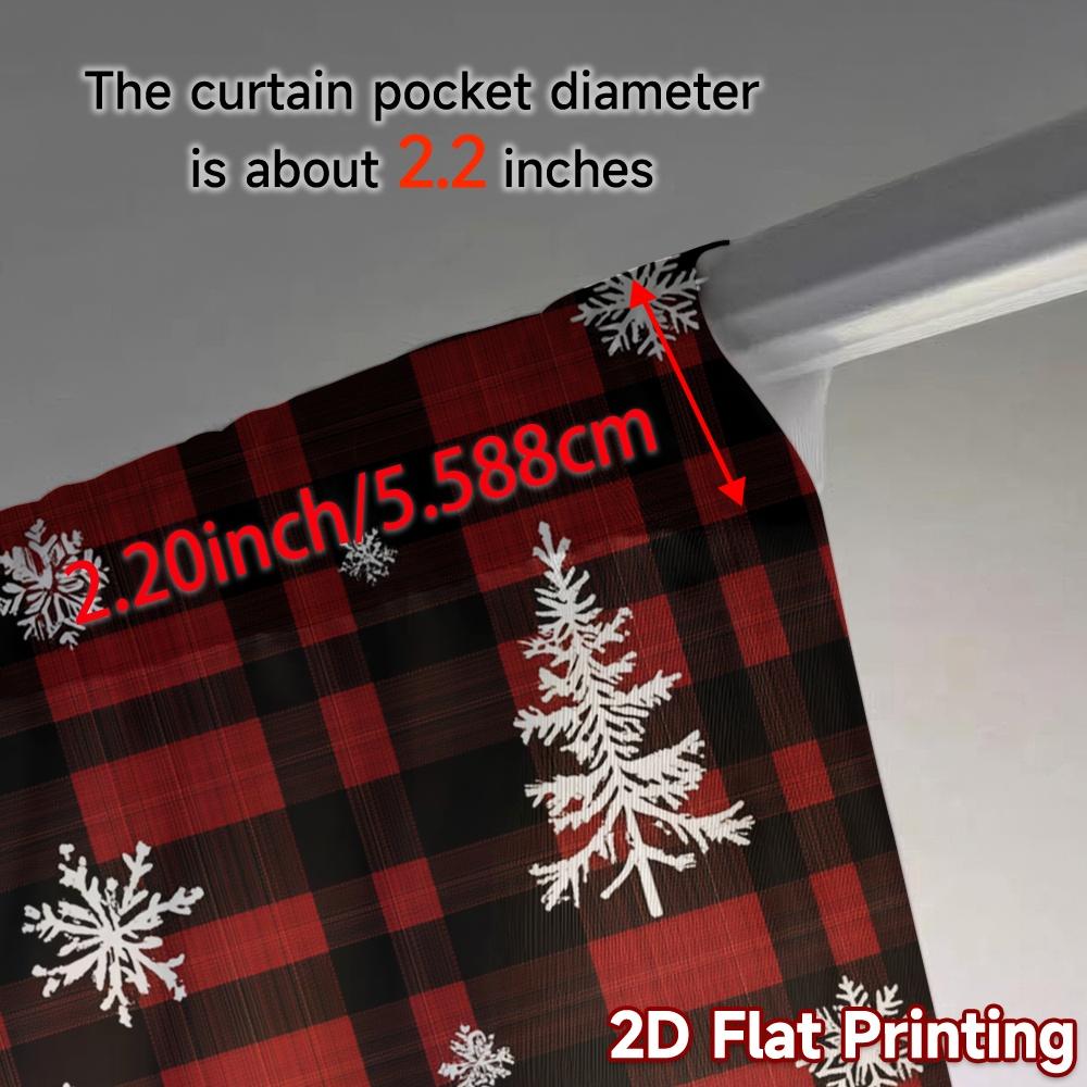 2pcs,Curtains Buffalo Plaid Deer Snowflakes Popular Fashionable Curtains Durable 100% Polyester Fabric Curtains Versatile All