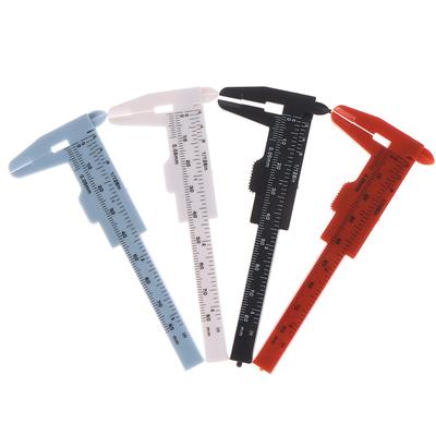 1Pc Portable Dual Scale 0-80Mm Plastic Eyebrow Measuring Vernier Caliper Mini
