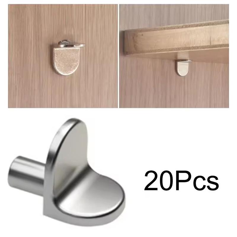 20 ks podpěrných kolíků ve tvaru L pro upevnění dřevěných/skleněných desek ve skříňkách, nábytku, šatních skříních, podpěra pro dělící stěny, police