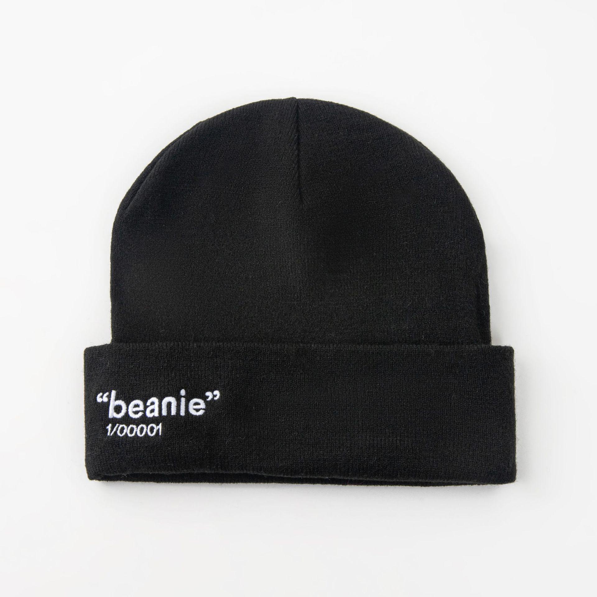 European & American Embroidered Knitted Wool Hat: Versatile Men s Winter Warmth & Cold Protection чёрный
