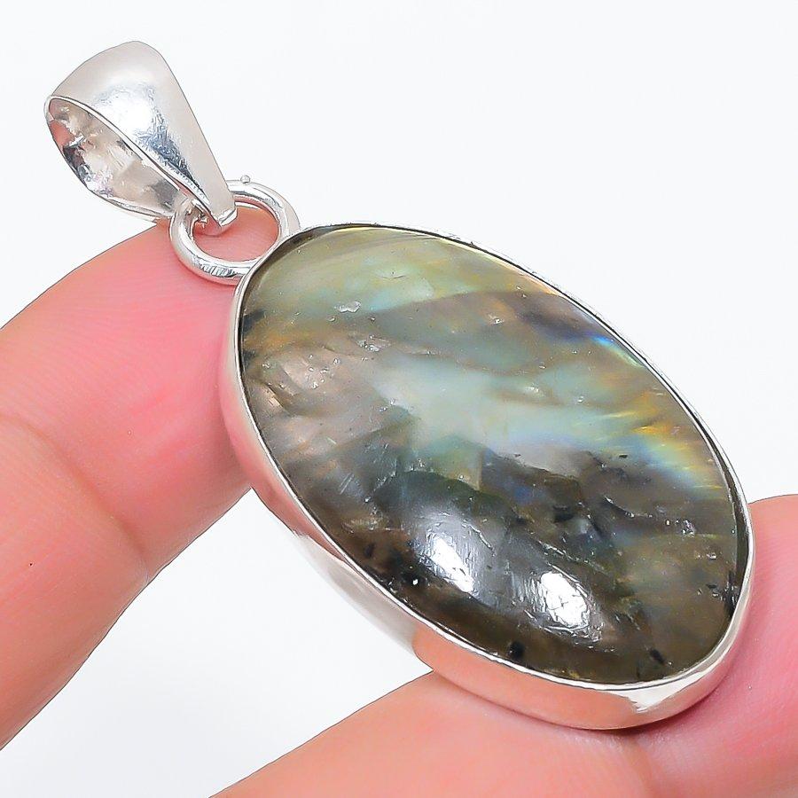 

Natural Labradorite Gemstone 925 Sterling Silver Jewelry Pendant 2.21 z0P96