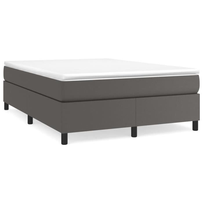 3144624 vidaXL Divan Bed with Mattress Grey 180x200 Cm Faux Leather