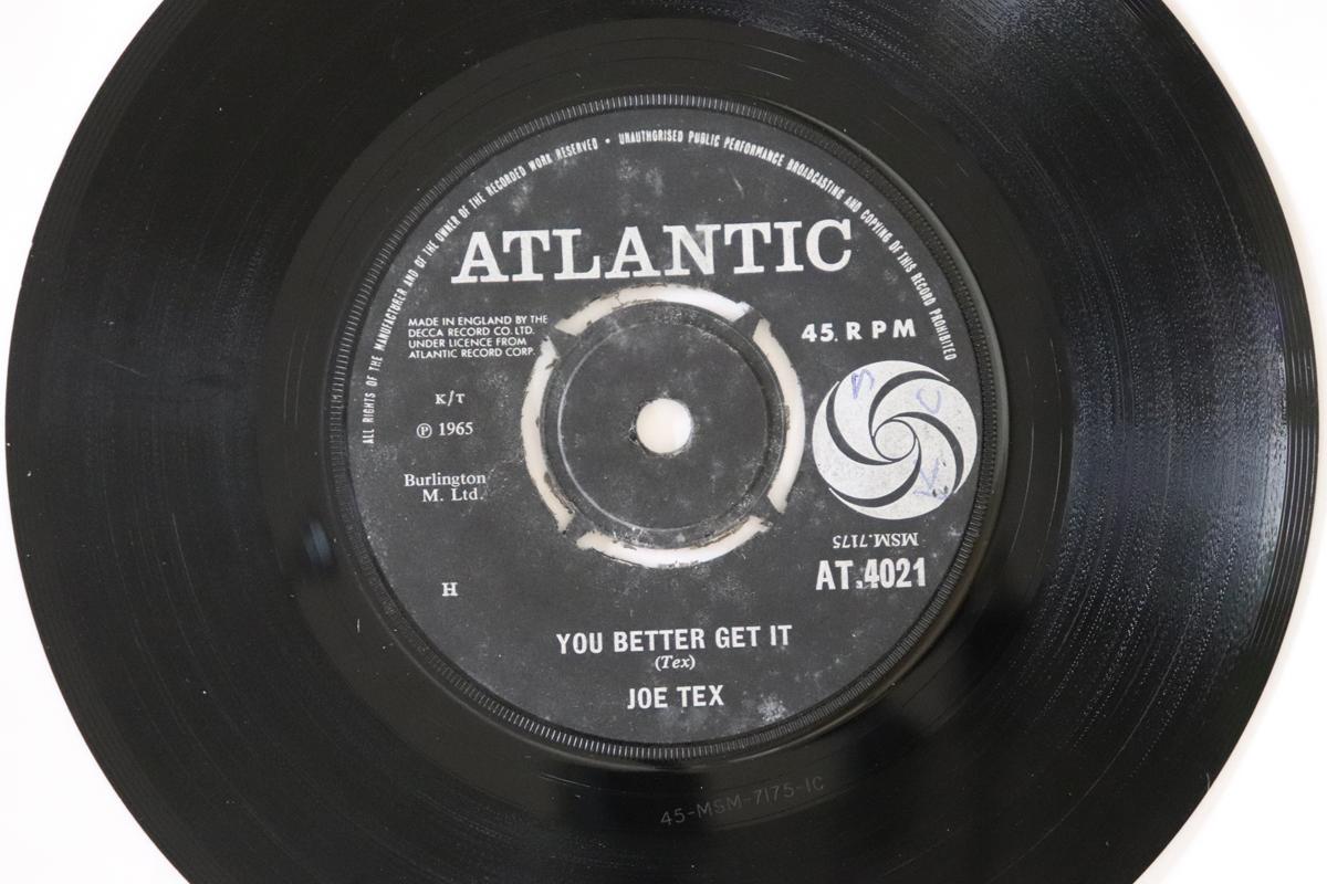 

7inch Record JOE TEX - You Better Get It AT4021 Atlantic 1965 UK Soul/Funk Used