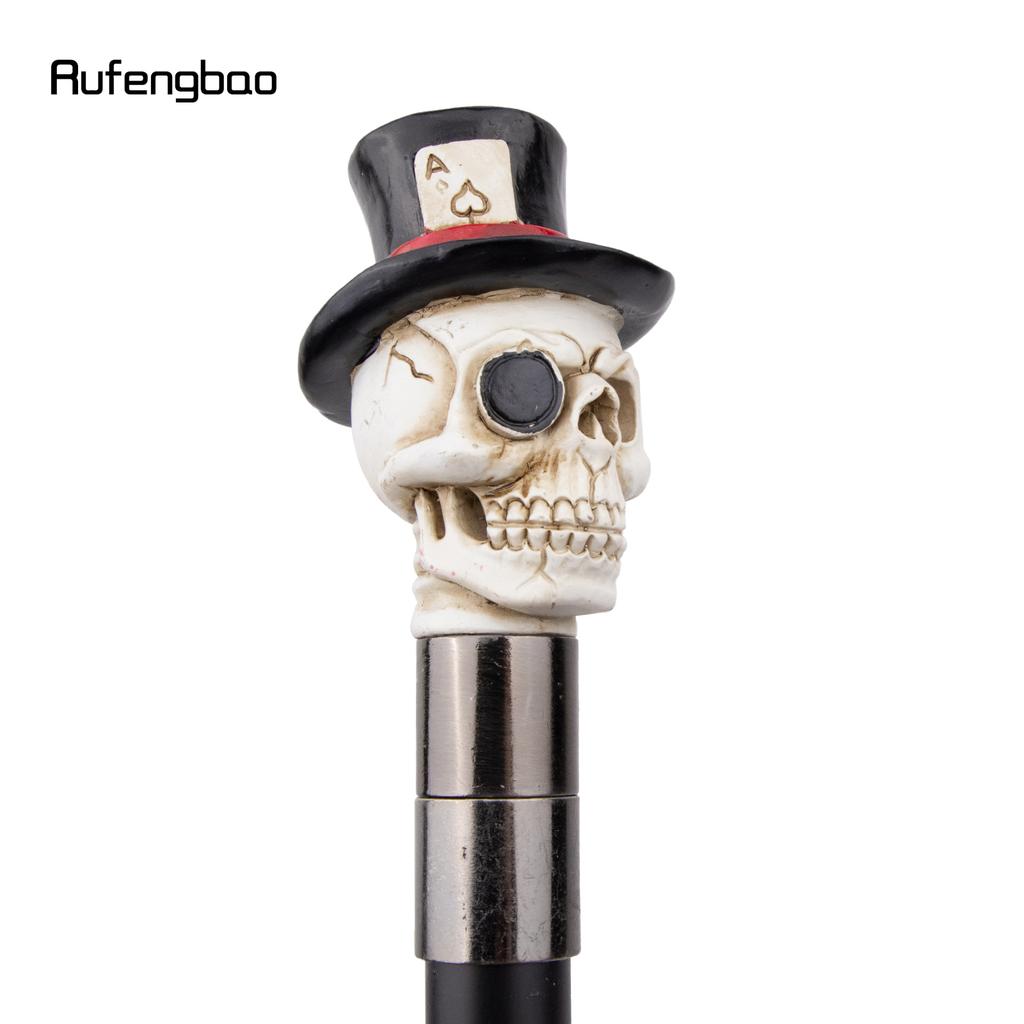 White Resin Skull Head Walking Cane Fashion Decorative Steel Walking Stick Gentleman Elegant Cosplay Cane Knob Crosier 94cm