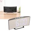 Mirror Digital Alarm Clock Temperature Display LED Curved Mirror Digital Electronic Clock for Home Bedroom Decor