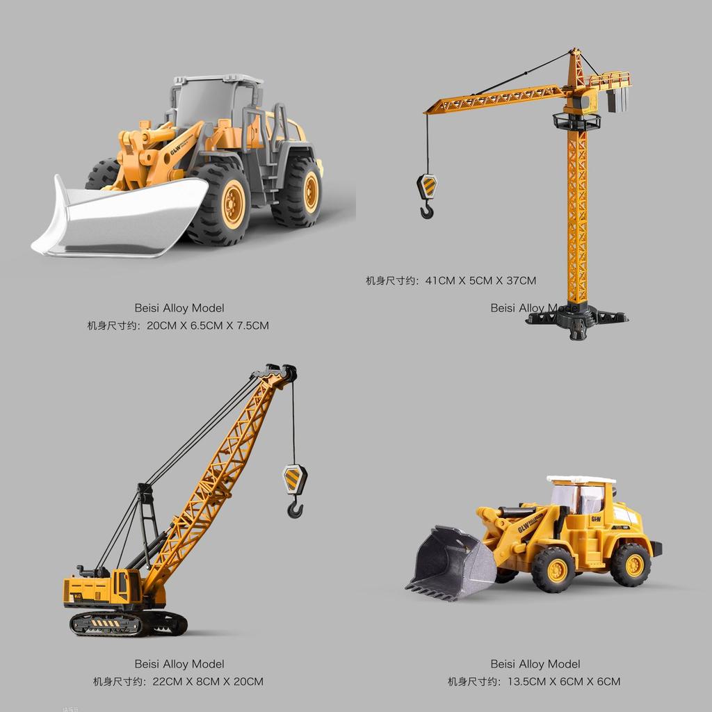 Alloy Excavator Construction Toy For Kids With Inertia Drive And Articulated Joints