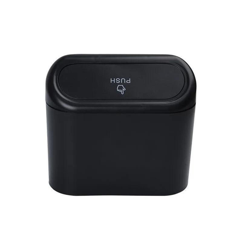 Car Clamshell Trash Bin Hanging Vehicle Garbage Dust Case Storage Box AB Square Pressing Trash Auto Interior Accessories
