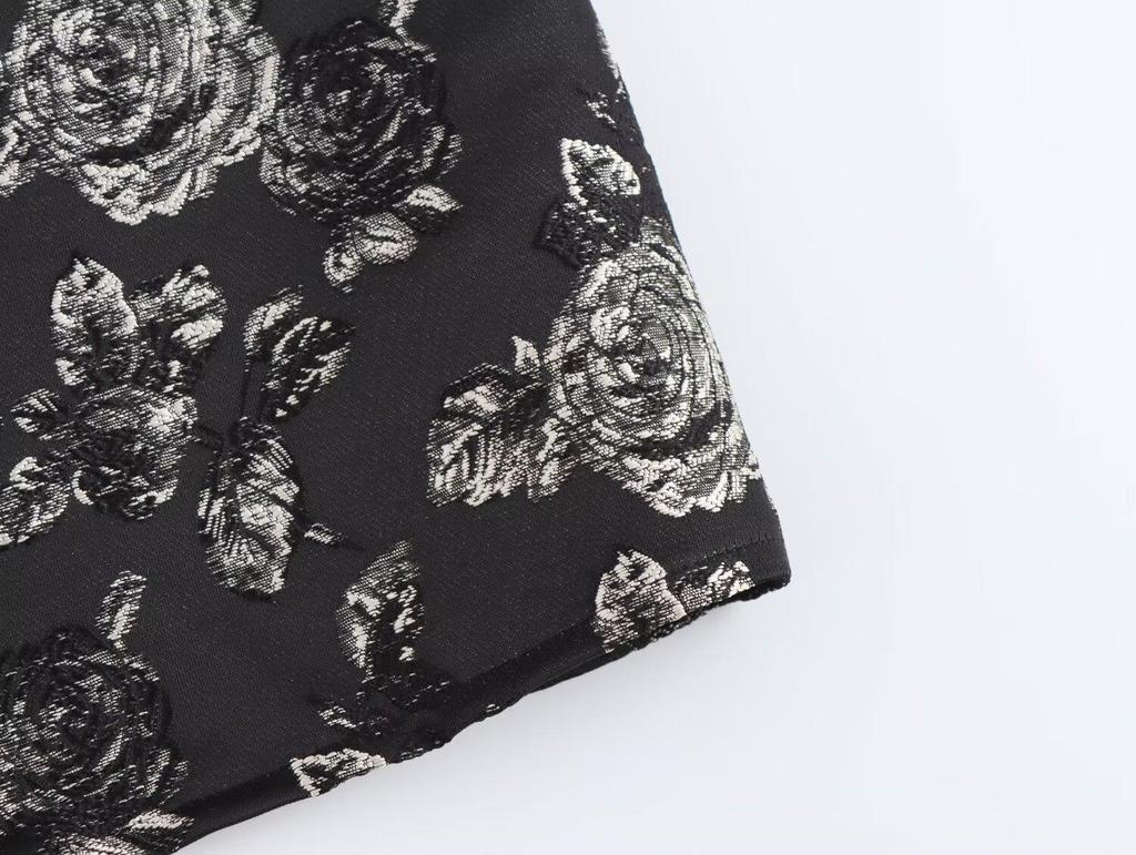 2025 Spring Women's European & American Off-the-Shoulder Jacquard Dress