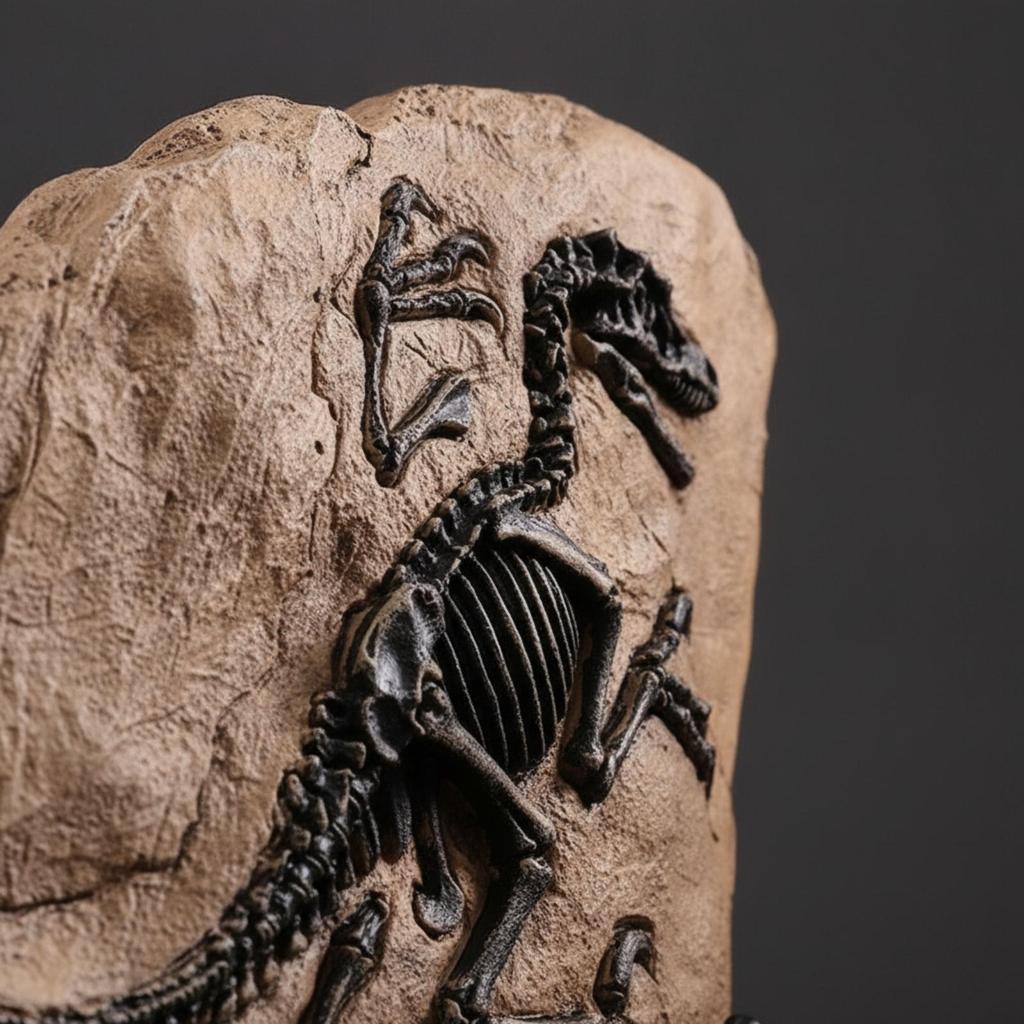 Dinosaur Display Ornament Desktop Resin Skeleton Plaque Textured Style
