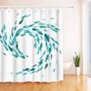 Blue Green Fish Shower Curtain Marine Life Bathroom Decorative Creative Fabric Shower Curtain with Hook Turquoise 90x180cm