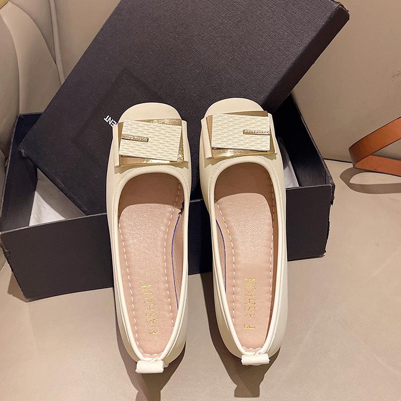 

Универсальные туфли-лодочки с квадратным носком и неглубоким вырезом, женские новые весенне-осенние туфли на мягкой подошве, туфли-лодочки из маленькой кожи для беременных 35 бежевый