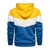 Autumn-style Color-blocked Loose-fitting Casual Pullover Hoodie with Side Seam Pockets for Young People