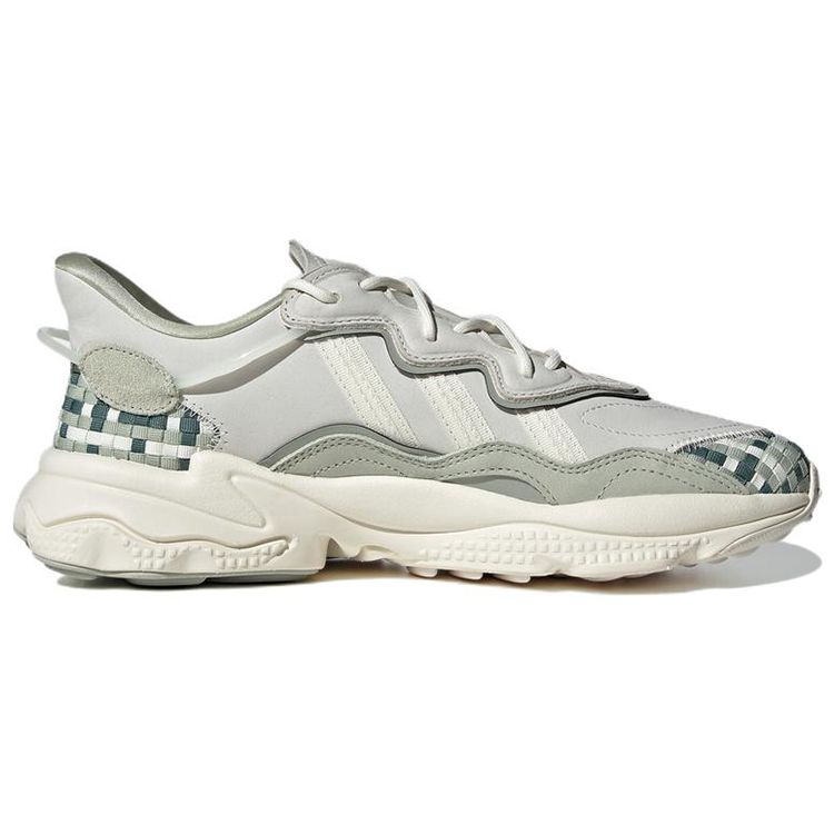Adidas Originals Ozweego Leather Comfortable Versatile Durable Low-Top Lifestyle Casual Shoes Unisex Sneakers Gray Green GY9019