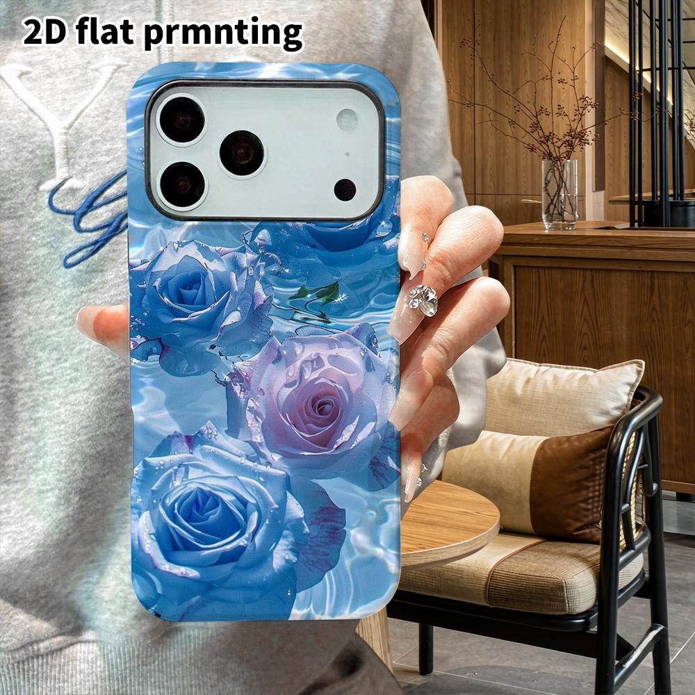 Phone Case: 2D Flat Suitable for iPhone 18 17 16 15 14 13 Pro Film Protective Case, Couple Style, Underwater Rose, Christmas and Halloween Gifts
