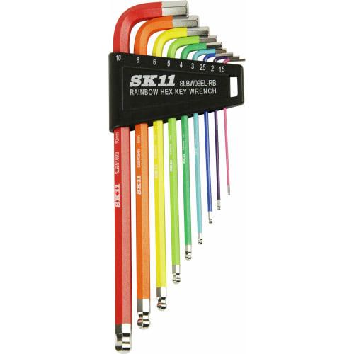 

SK11 Rainbow Ball Point Hex Wrench Set, 9 Pieces, SLBW09EL-RB