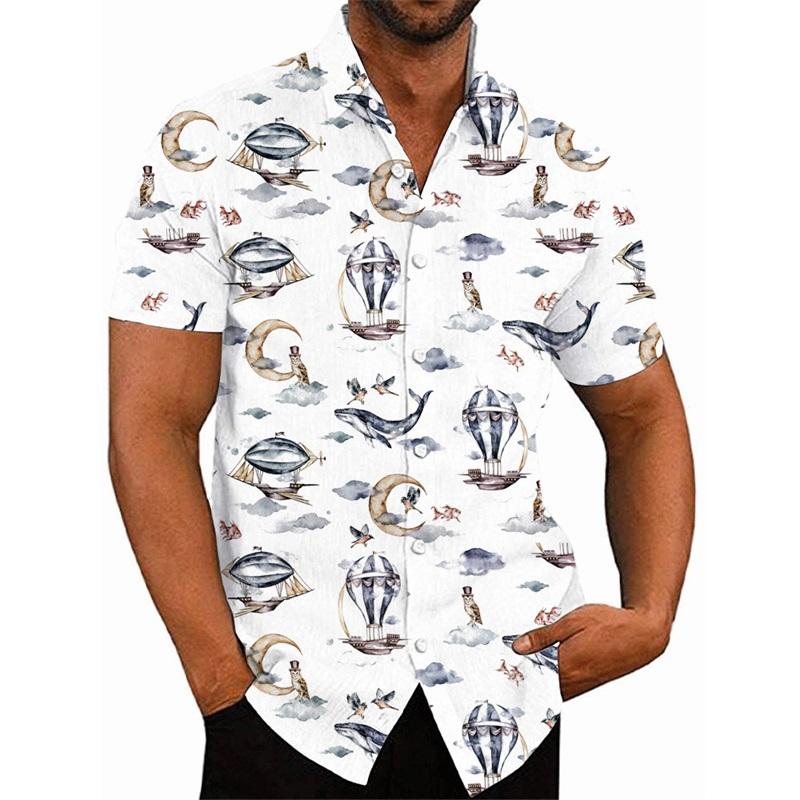 

3d Print Fighter Plane Graphic Shirt For Men Summer Casual Oversized Hawaiian Shirts & Blouses Streetwear Men s Button Up Shirt XXXL