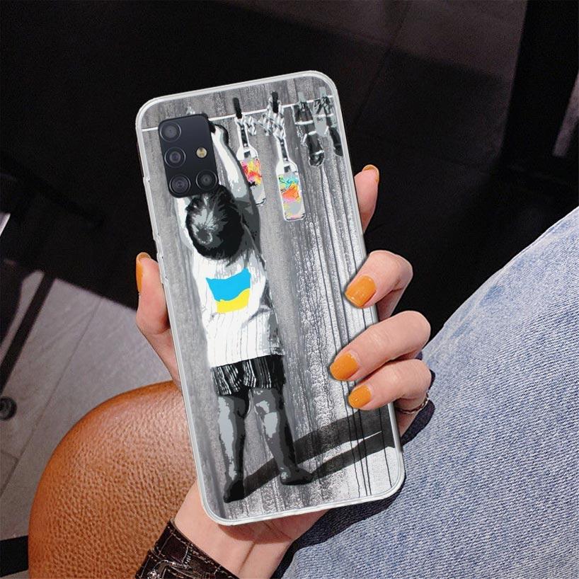 Street Art Banksy Graffiti Phone Case For Samsung Galaxy A52 A32 A22 A12 A51 A31 A50S A30S A20S A10S Note 20 Ultra 10 Plus S10 A