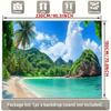 2D Plane Tropical Island Beach Mountain Landscape Background Fabric for Decorating Rooms Polyester Fiber Material
