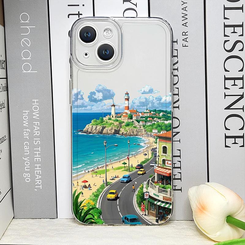 Painting House Mountain Landscape Phone Case for IPhone 17 16 15 14 11 12 13 Pro Max 7 8 Plus 12 13 Mini X XS Max XR Soft Cover
