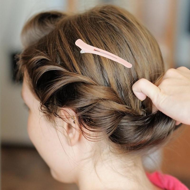 6 Stück Haarspange für Damen Styling Silikonband Professionelle Knitterfreie Entenschnabel-Haarroller-Klemme für Salon und Zuhause