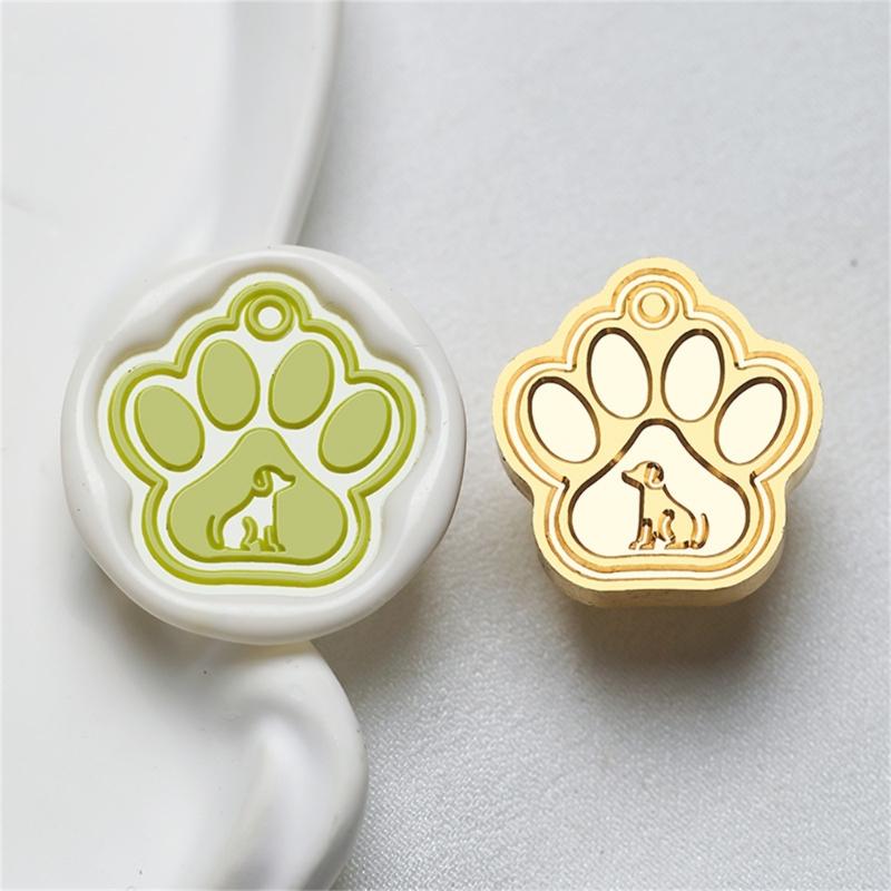 Cats Sealing Wax Stamp Pets Series Wax Seal Stamp Brass Head Dog Paws Seal Stamp for Scrapbooking Invitations Decoration
