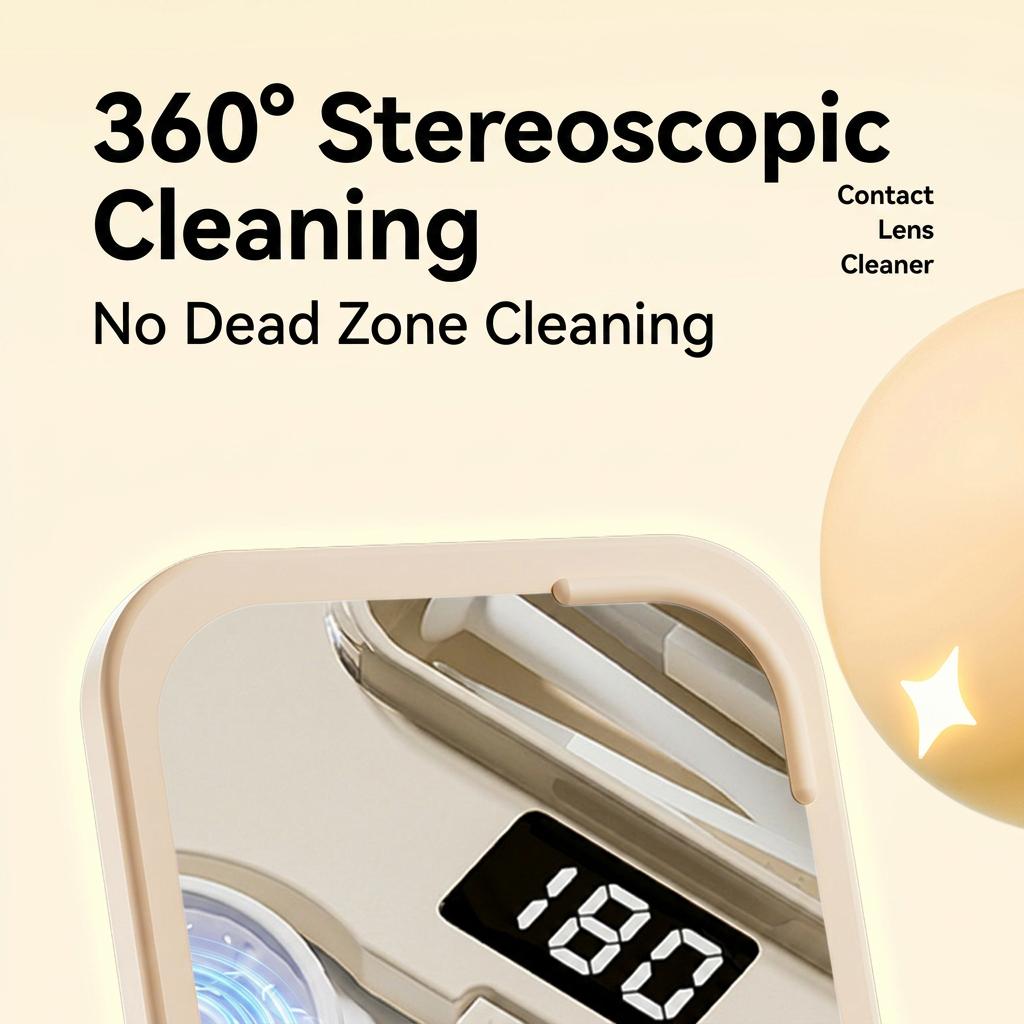 Rechargeable Contact Lens Cleaning Case Compact High Frequency Vibration Lens Cleaner Automatic Contact Lens Cleaner
