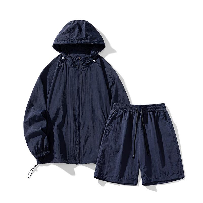New Ice Silk Sun Protection Clothing Men's Summer Sports and Leisure Sun Protection Clothing Suit Outdoor Shorts
