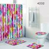 Multi-Element Pattern Bathroom Shower Curtain Floor Mat Toilet Cover Foot Mat Four-Piece Pattern Size