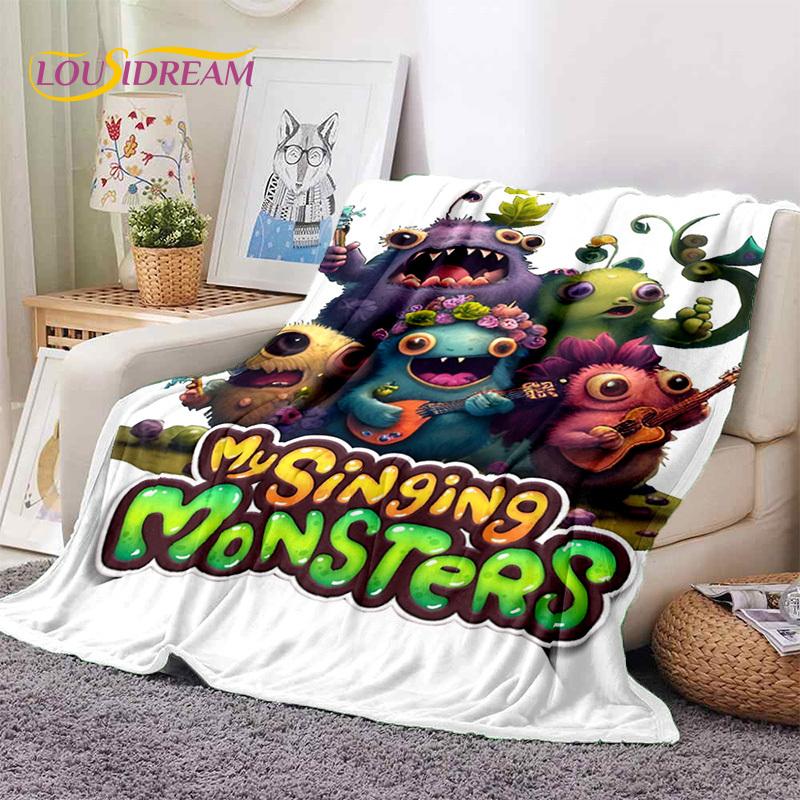 Game My Singing Monsters Cartoon Soft Blankets,Keep Warm Throw Blanket Comfortable Blanket for Picnic Beds Sofa Home Bedroom Kid