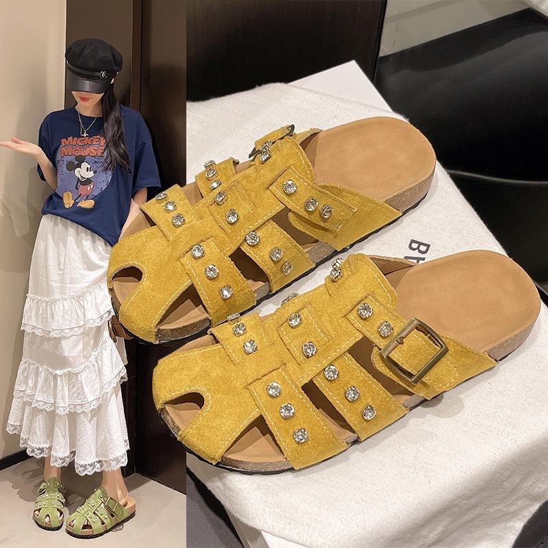 Summer new thick-soled cool slippers women's fashion fish mouth shoes large size beach shoes