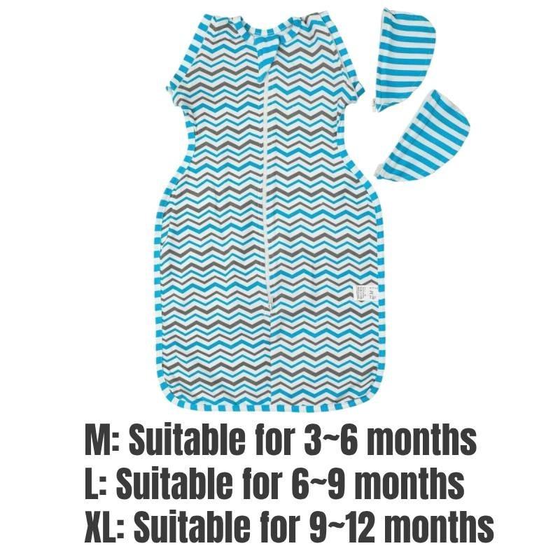 

Blanket Baby Swaddle Sleep Sack Detachable Sleeves Newborn Swaddling Blanket M синій