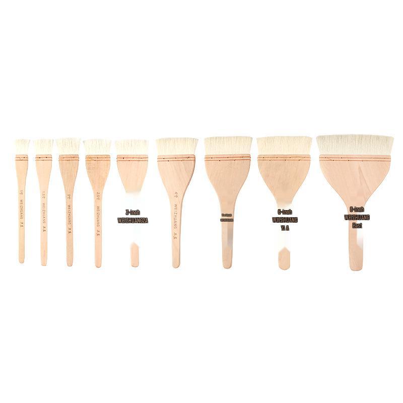 Wei Zhuang Long Handle Wool Fan Brush for Watercolor Painting