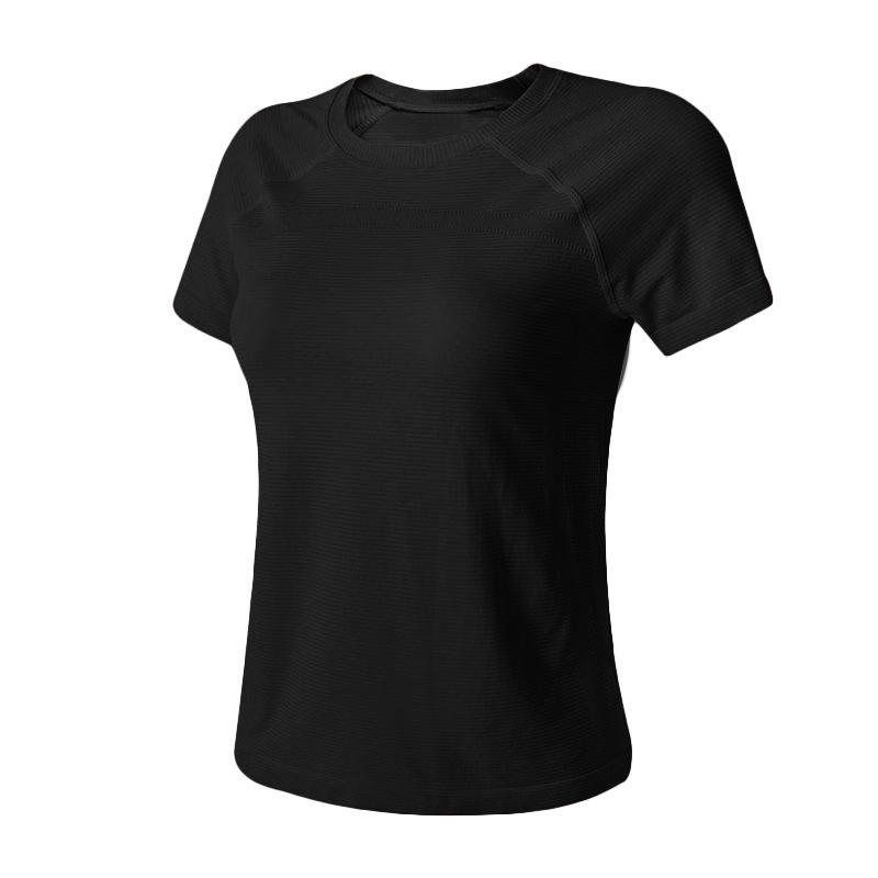 Women's Slim-Fit Knit Yoga Tee - One-Piece, Short Sleeve, Casual Outdoor Sports Top