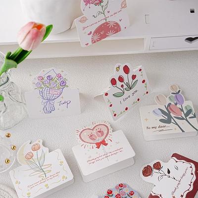 Set mit 8 Grußkarten zum Lehrertag – Festtagsgrüße, handgeschriebene Nachrichtenkarten, Geschenkanhänger