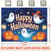 Party Backdrop Halloween Flat Cute Ghosts Pumpkins Witch Multi Layered Celebrations Celebration Photo Booth Front Door Decor