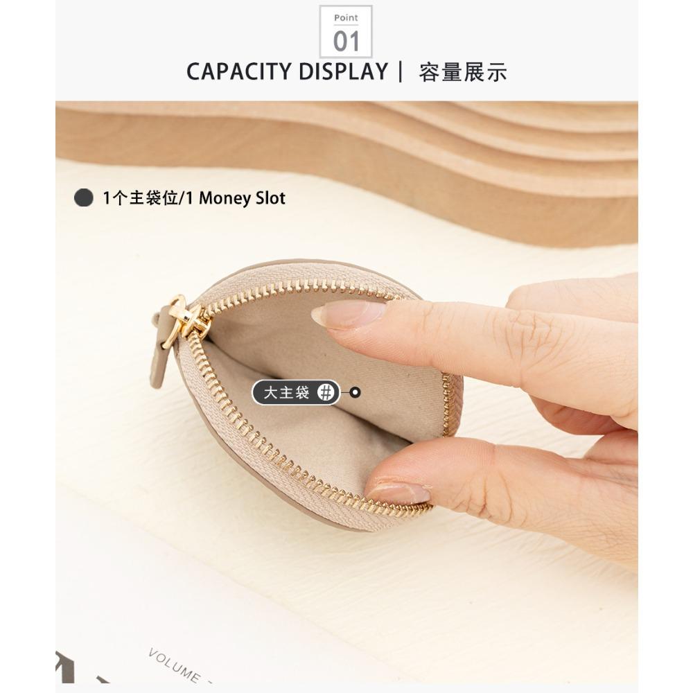 New first-layer cowhide change bag, large-capacity portable jewelry bag, zipper, Japanese coin bag, genuine leather.
