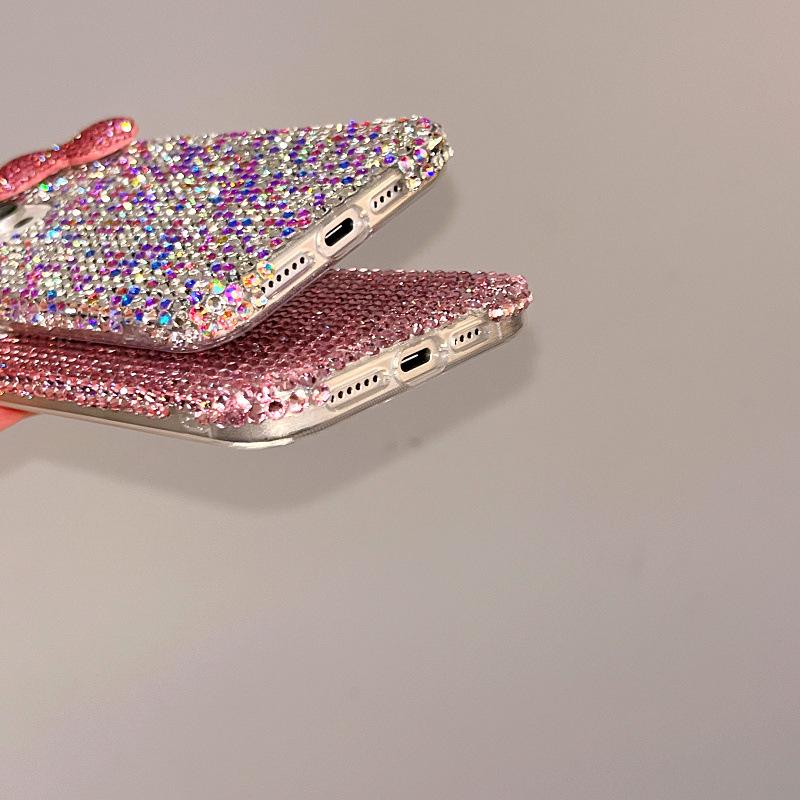 iPhone 16/17 Pro Max Luxury Rhinestone Bow Case for Girls