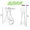 VECELO Folding Counter Chairs (Set of 2), Slim, Lightweight, Portable, Fully Assembled, 60cm Seat Height, 100kg Weight Capacity, White