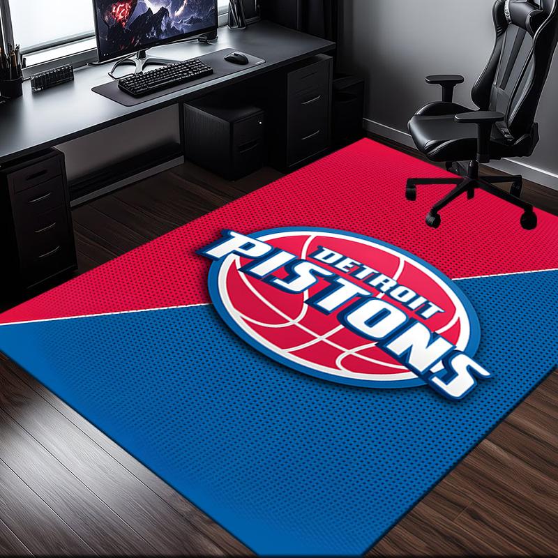 Detroit-Pistons Logo Rug Office Carpet Non-Slip Mat, Chair Rug Floor Covering for Gaming, Bedroom, Living Room , Home Decor Christmas Gift