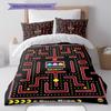 Pac-Man Custom Name Pattern Bedding,Quilt Set Quilt Cover Pillowcase Home Birthday Gift(1 * Duvet Cover + 2 * Pillowcase, Without Core)