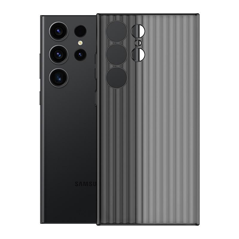 Corrugated Grating Pattern Suitable for Samsung S25edge Mobile Phone Case Ice Fog Matte S24ultra Anti Fall PC Protection Case