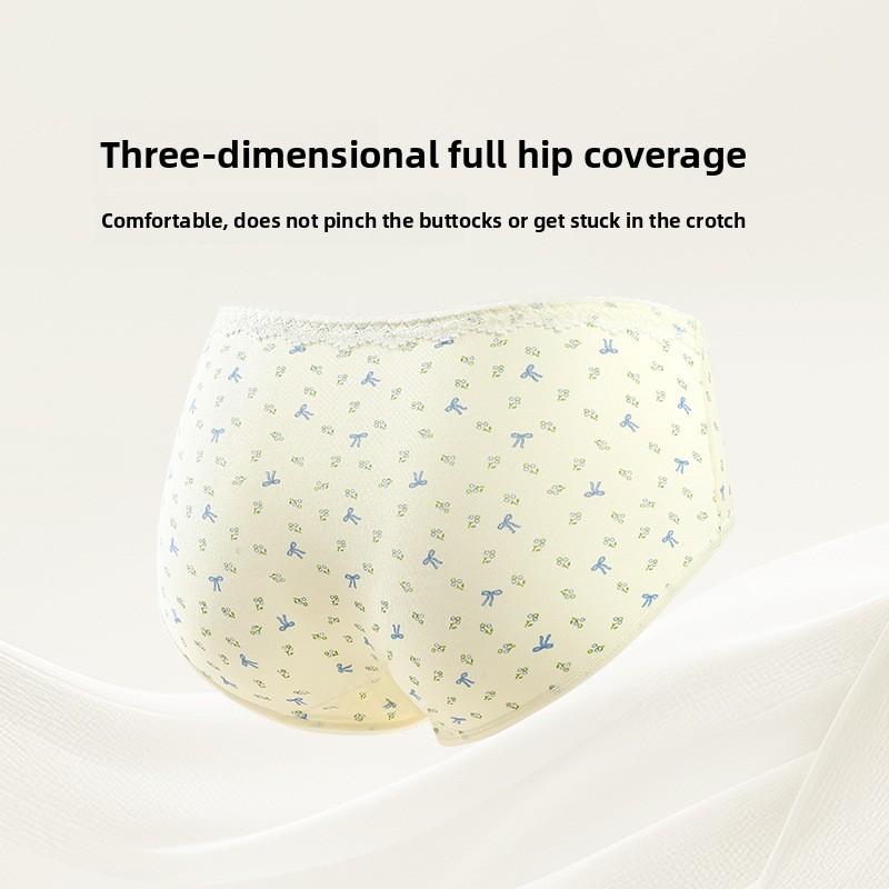 Women's Spring and Autumn 10A Antibacterial Extended Cotton Crotch Skin Friendly Breathable Briefs
