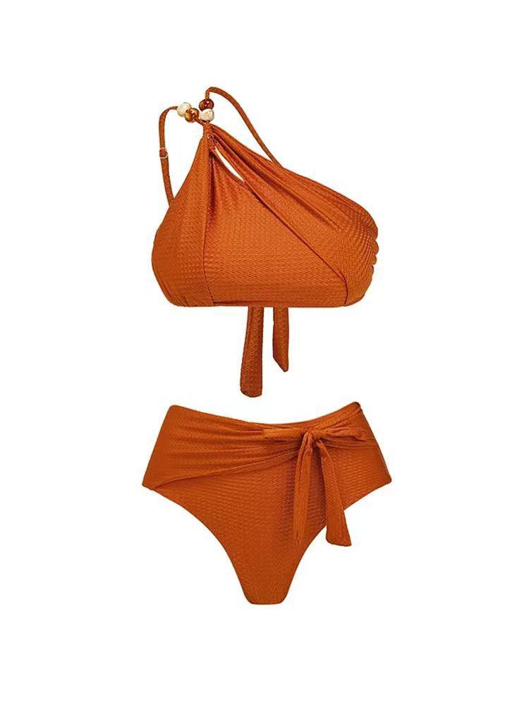 2023 Orange Sexy Sling Bikini & Sun Protection Long Dress Set