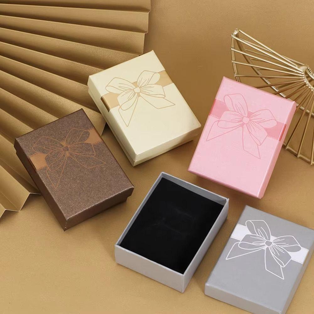 Bow Decoration Jewelry Container Storage Container Jewelry Storage Box Paper Box  For Her Wedding