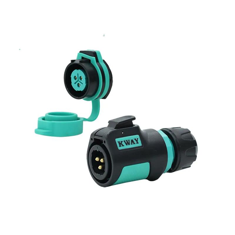 KWAY K20 Bulkhead Connector M20 Industrial 2 3 4 5 7 9 12Pin Soldering 12V Male Plug Female Socket Panel Mount Waterproof IP68