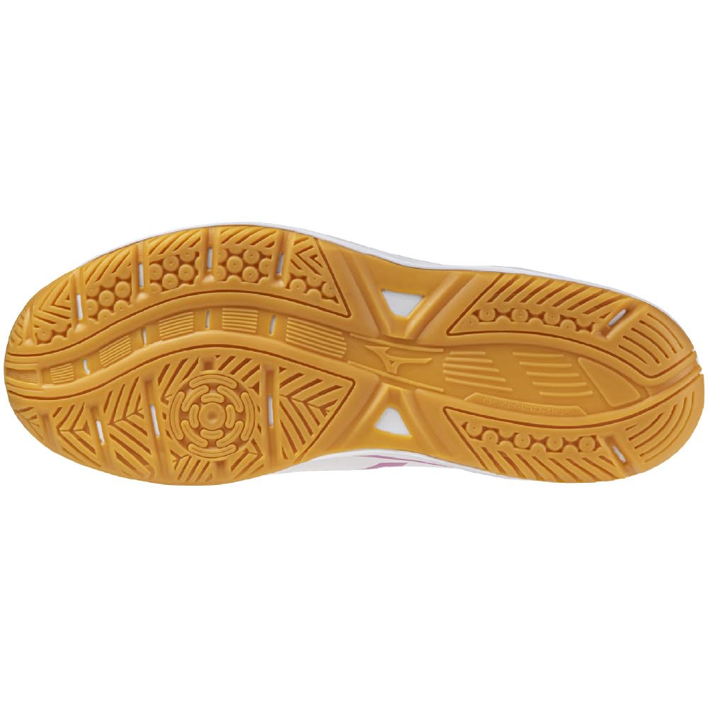 Mizuno Table Tennis Shoes, Cross Match Smash, Lightweight, Cushioned, Indoor/Gym, Entry Level, Beginner, White/Pink/Navy, Size 25.0 cm, 2E