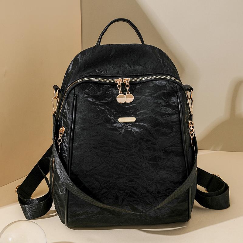 Einfarbiger PU-Rucksack für Damen, Reisetasche, Schultasche